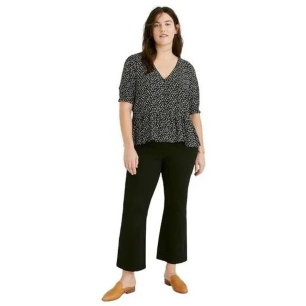 Madewell Black‎ Cropped Pants Jeans Fraser Demi-Boot  Women's Plus 36